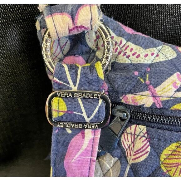 Vera Bradley Hipster Black & Purple Floral Nightingale Pattern​​ - Picture 9 of 12